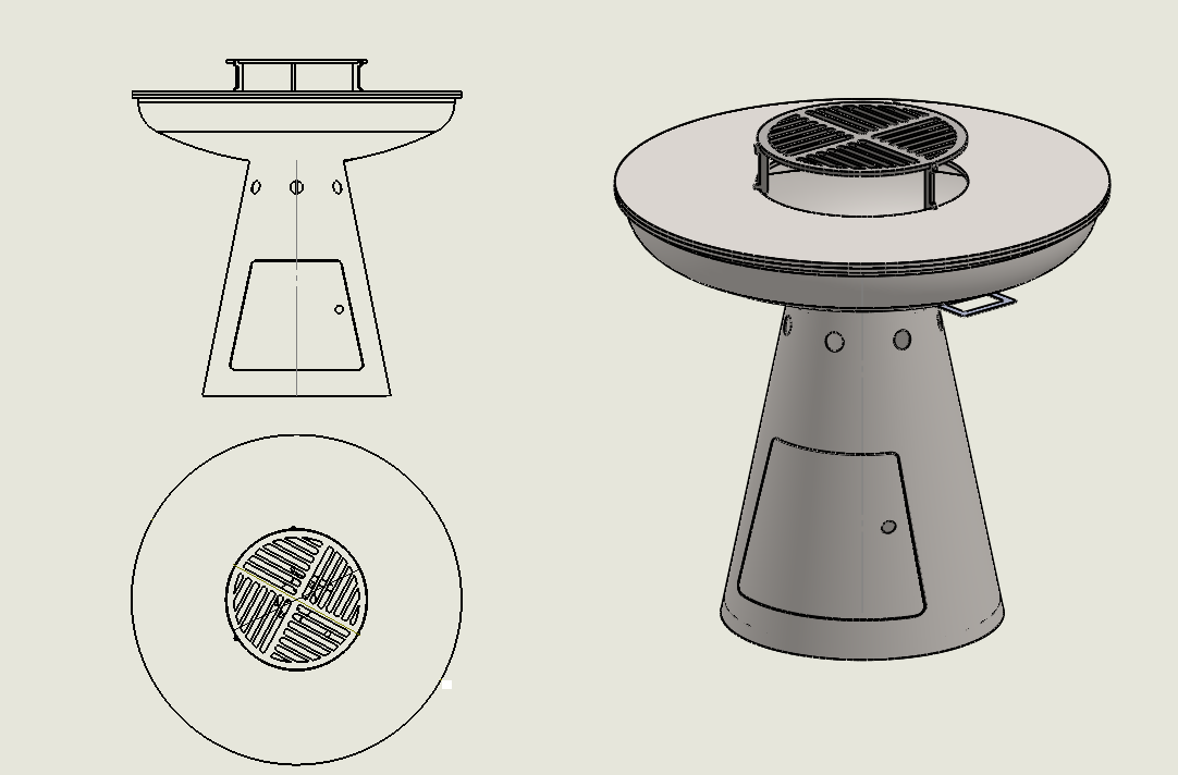 CORTEN STEEL BBQ GRILL